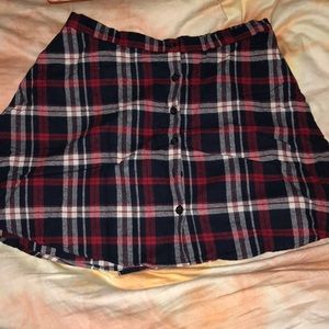 NWOT Button Up Plaid Skirt